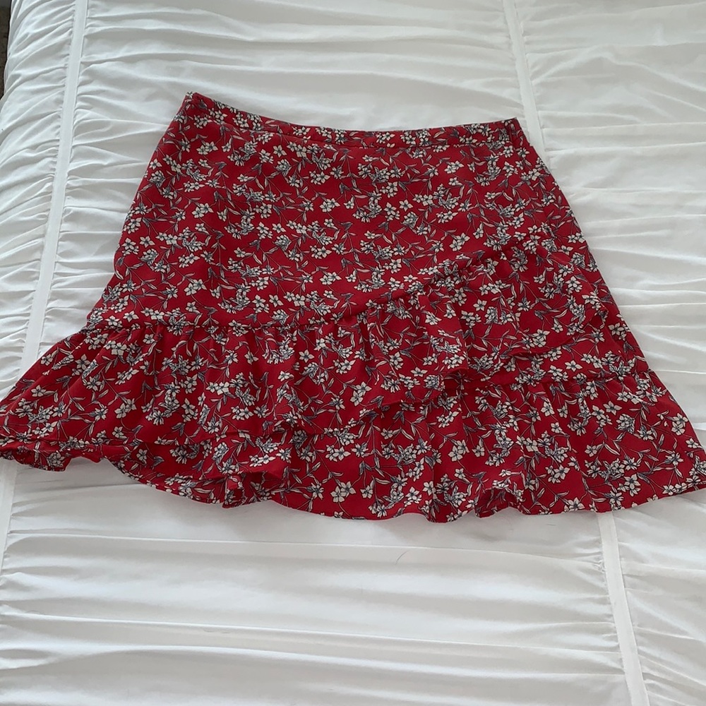 Banana republic floral ruffle skirt